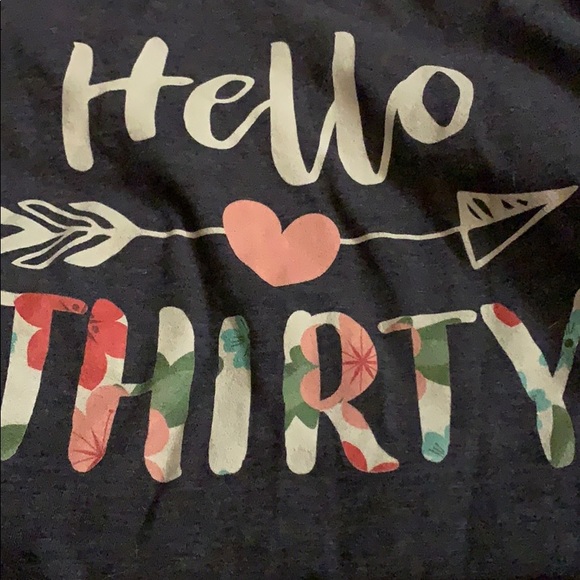 “Hello thirty” arrow floral print tee - Picture 3 of 4